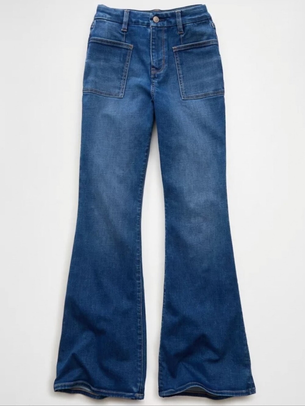American Eagle Curvy Super High Waisted Flare Jeans, Size 14 X-Short
